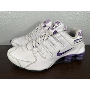 Nike Shox NZ Womens Size 7 Shoes White Purple Running Shoes 314561-101 - RARE